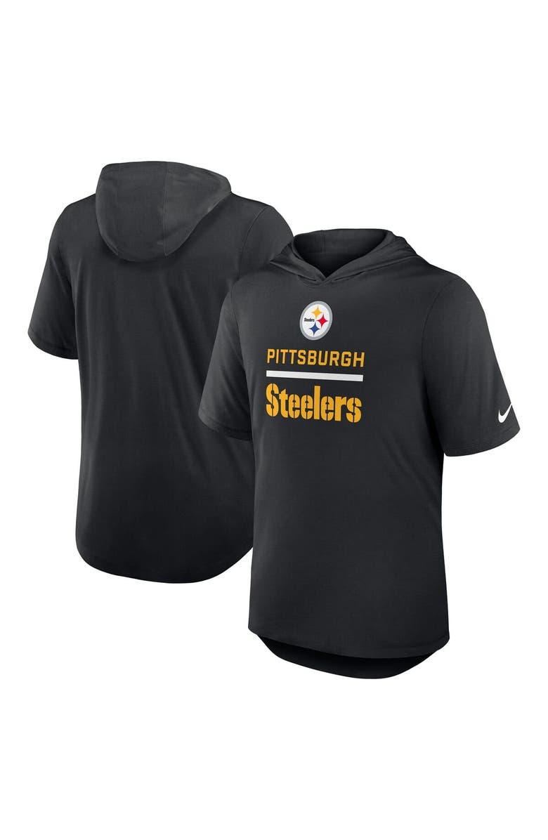 Nike Men's Nike Black Pittsburgh Steelers Lockup Tri-Blend Hoodie T-Shirt, Alternate, color, Black