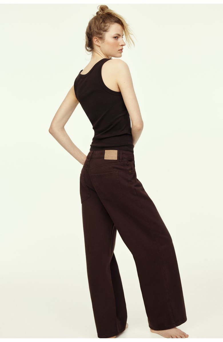 H&M Wide Regular Jeans, Main, color, Dark Brown
