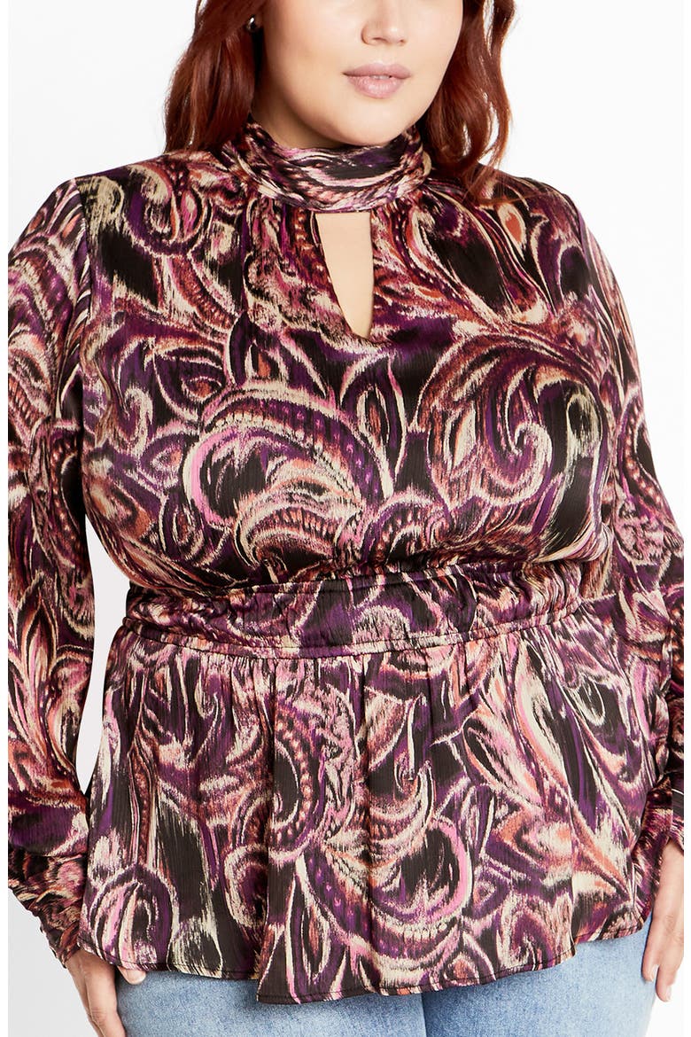 Della Print Keyhole Top, Main, color, PAISLEY