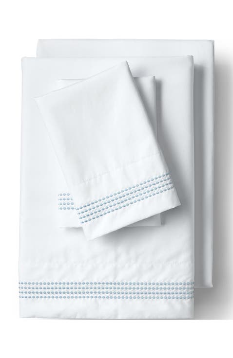 Supima Cotton No Iron Sateen Embroidered Sheets - 400 thread count