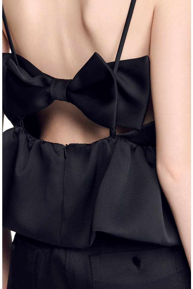 Ruffled crop top, Alternate, color, Black