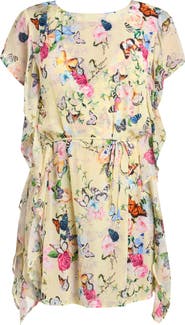 L'AGENCE Alia Garden Butterflies Chiffon Cover-Up Tunic