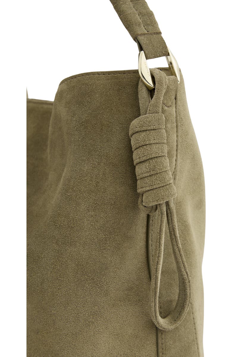 LK Bennett Lou Lou Wrap Handle Leather Shoulder Bag, Alternate, color, Olive