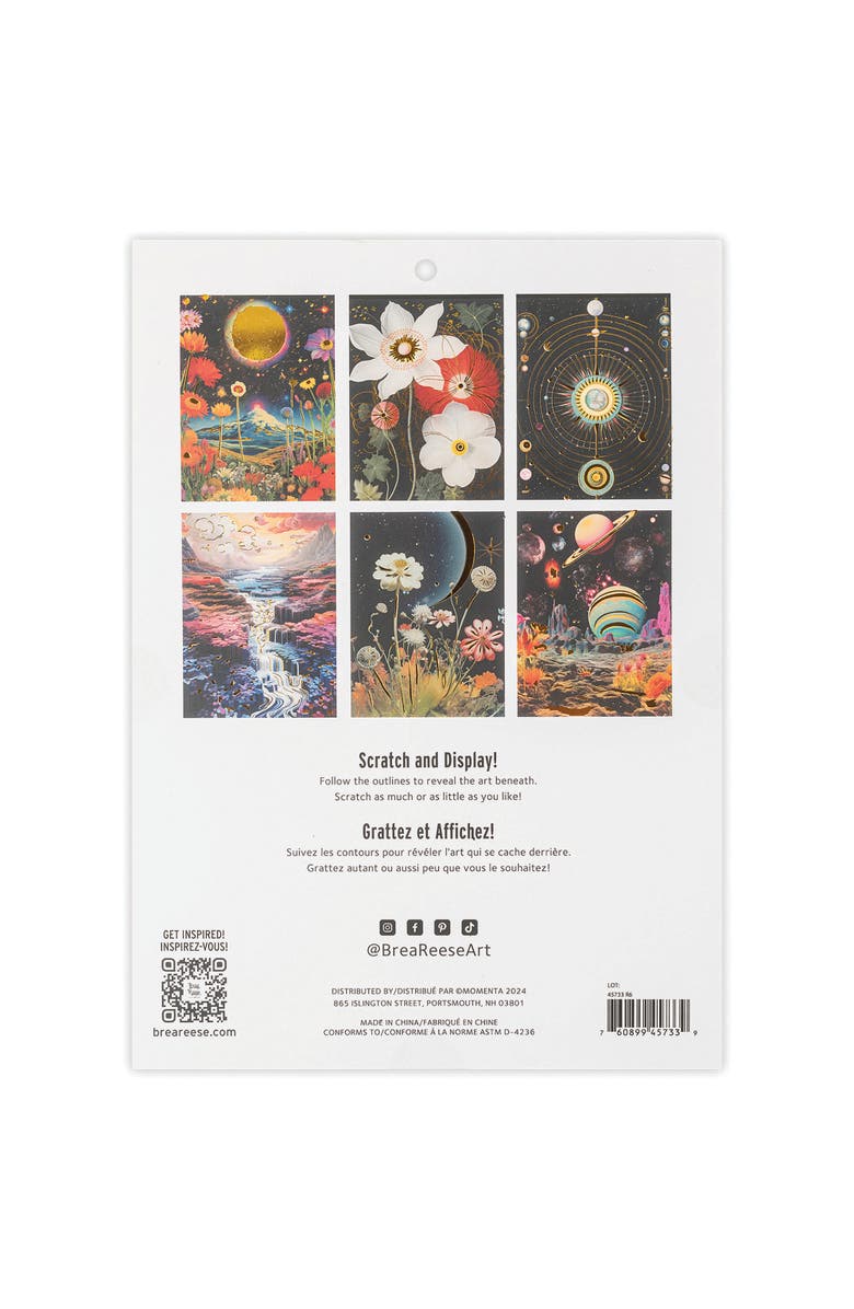 Brea Reese Scratch Art Paper Pad, Surrealism, Alternate, color, Multicolored