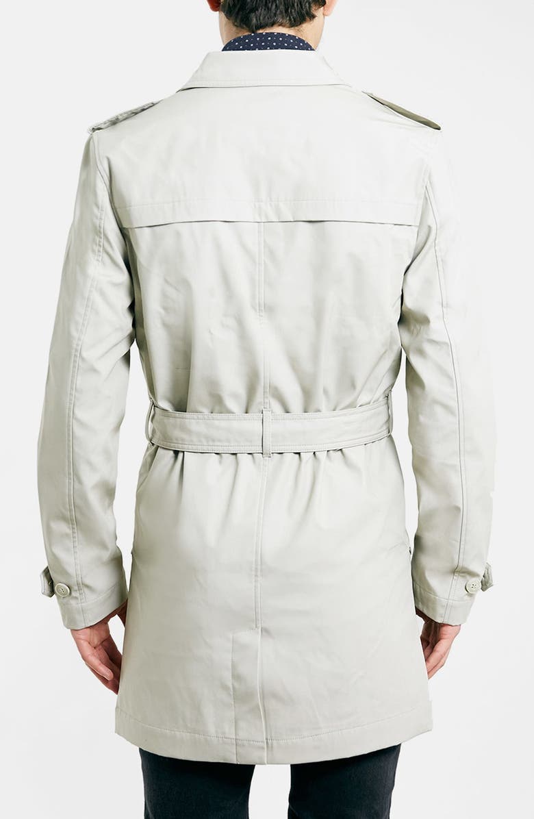 Topman Double Breasted Mac Jacket, Alternate, color,