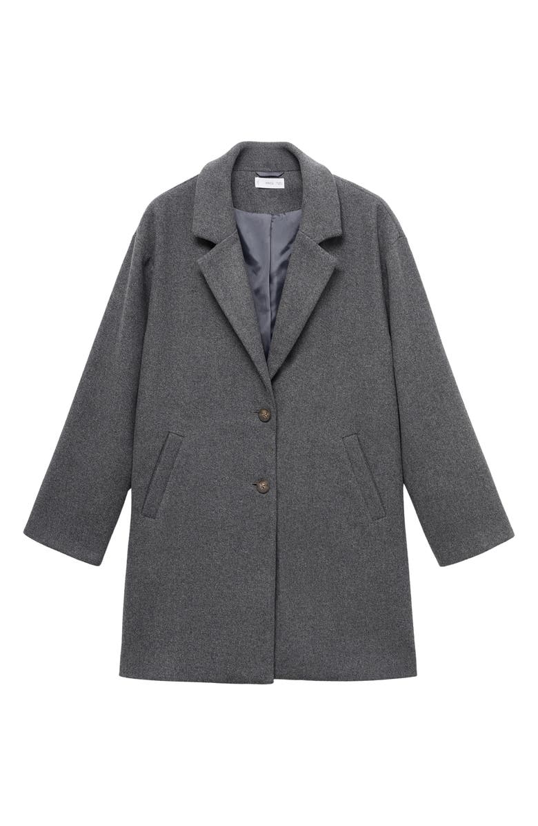 MANGO TEEN Cloth Coat, Alternate, color, Grey