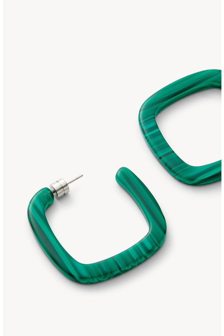 Midi Square Hoops, Alternate, color, Malachite