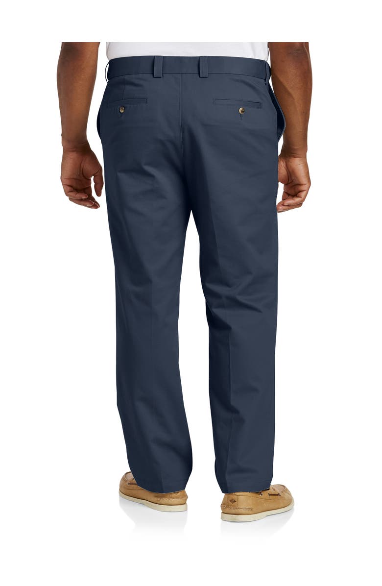 B+T Essentials Big & Tall Flat-Front Twill Pants, Alternate, color, Navy