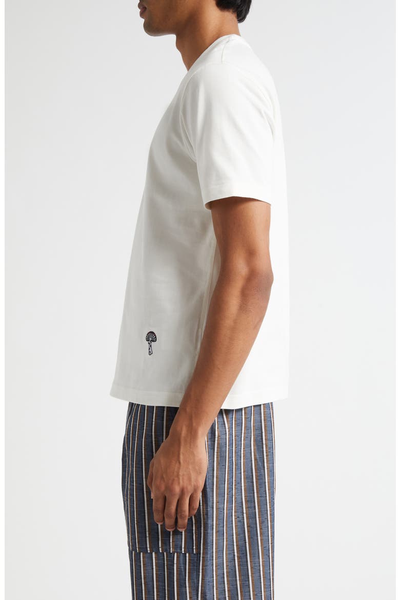 Embroidered Mushroom Pima Cotton Jersey T-Shirt, Alternate, color, 9071 CHALK