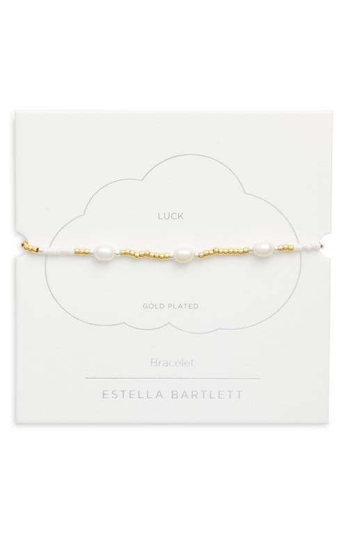 Estella Bartlett Amelia Pearl Station Slider Bracelet in Gold