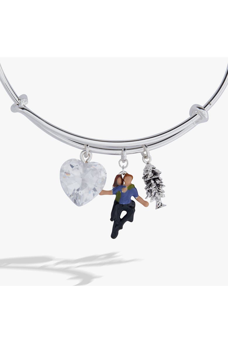 The Twilight Saga Bella & Edward Charm Bangle, Alternate, color, Silver