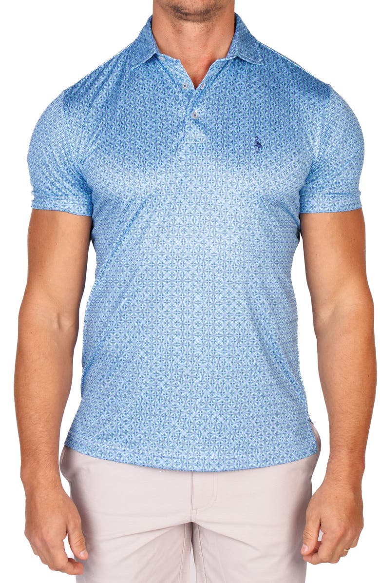 TailorByrd Abstract Geo Performance Golf Polo, Main, color, Seafoam