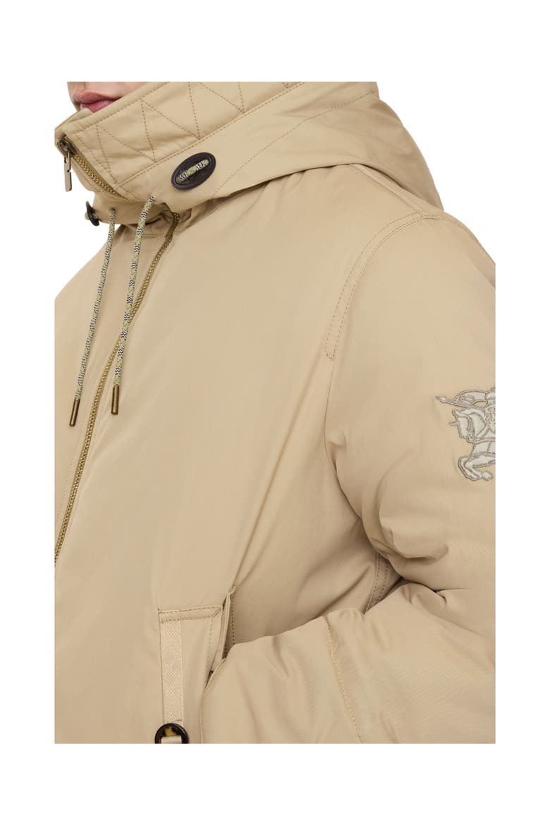 Shearling Trim Gabardine Hooded Jacket, Alternate, color, Hamper beige