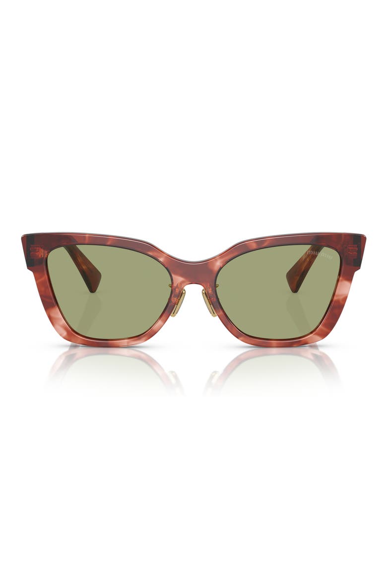 56mm Cat Eye Sunglasses, Main, color, GREEN
