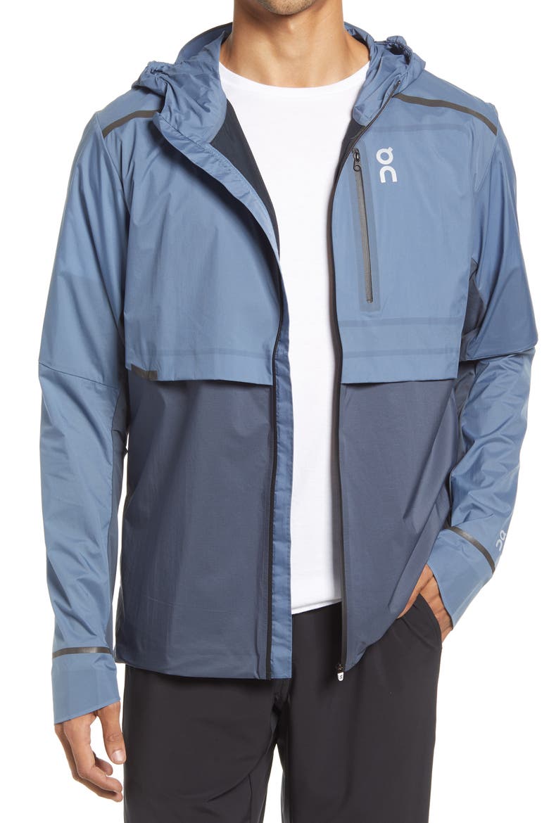 Weather Water Repellent Hooded Jacket - Men, Main, color, CERULEAN/ DARK