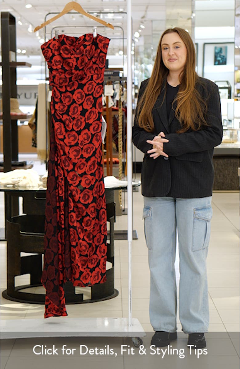 Lulu Floral Strapless Gown, sales video thumbnail