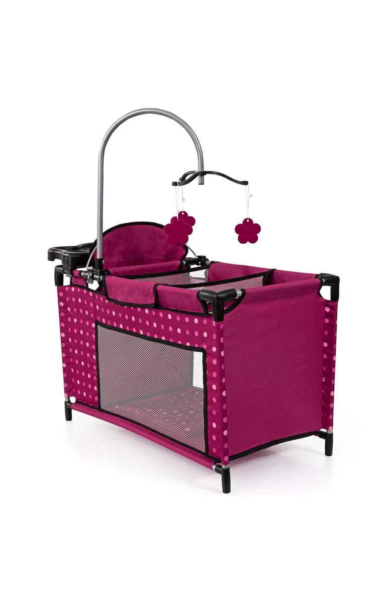 Bayer Design Hot Pink Multibed Playpen For Dolls With Highchair & Mobile, Alternate, color, Multicolored