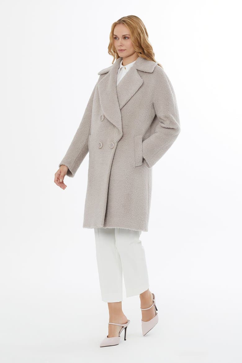 Notch Lapel Wool Mohair Blend Jacket with Pockets, Main, color, Beige