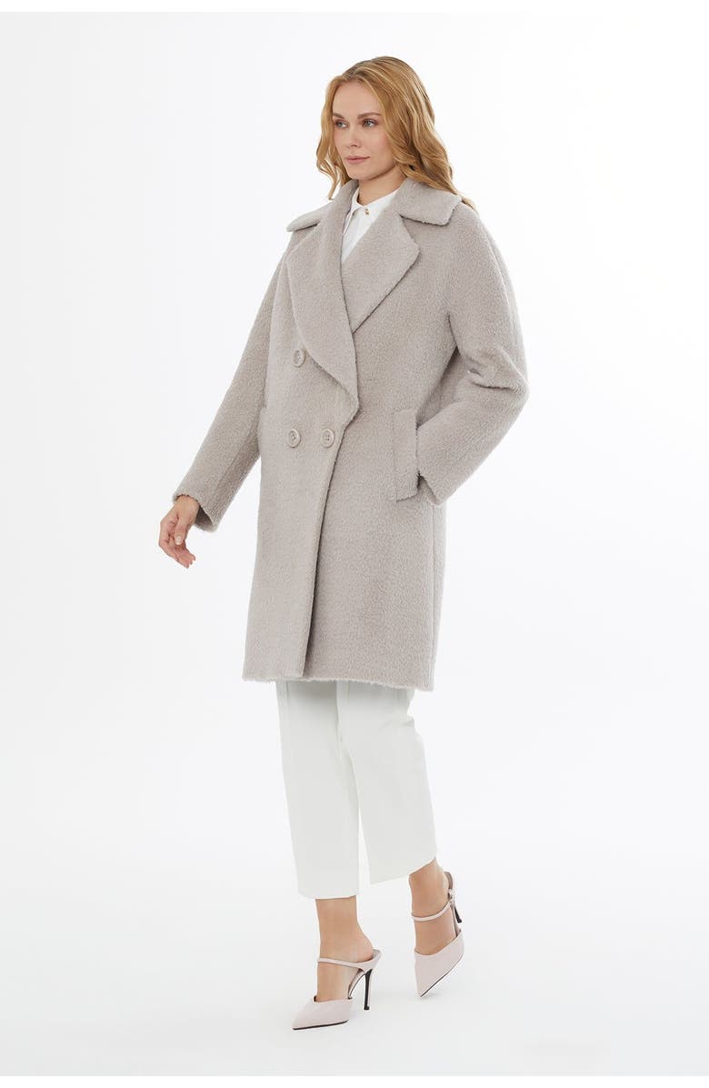 Gizia Notch Lapel Jacket with Button Detail and Pockets, Main, color, Beige