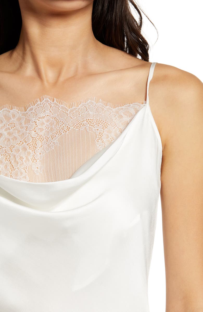 7 For All Mankind Seven Lace Inset Cowl Neck Camisole, Alternate, color,