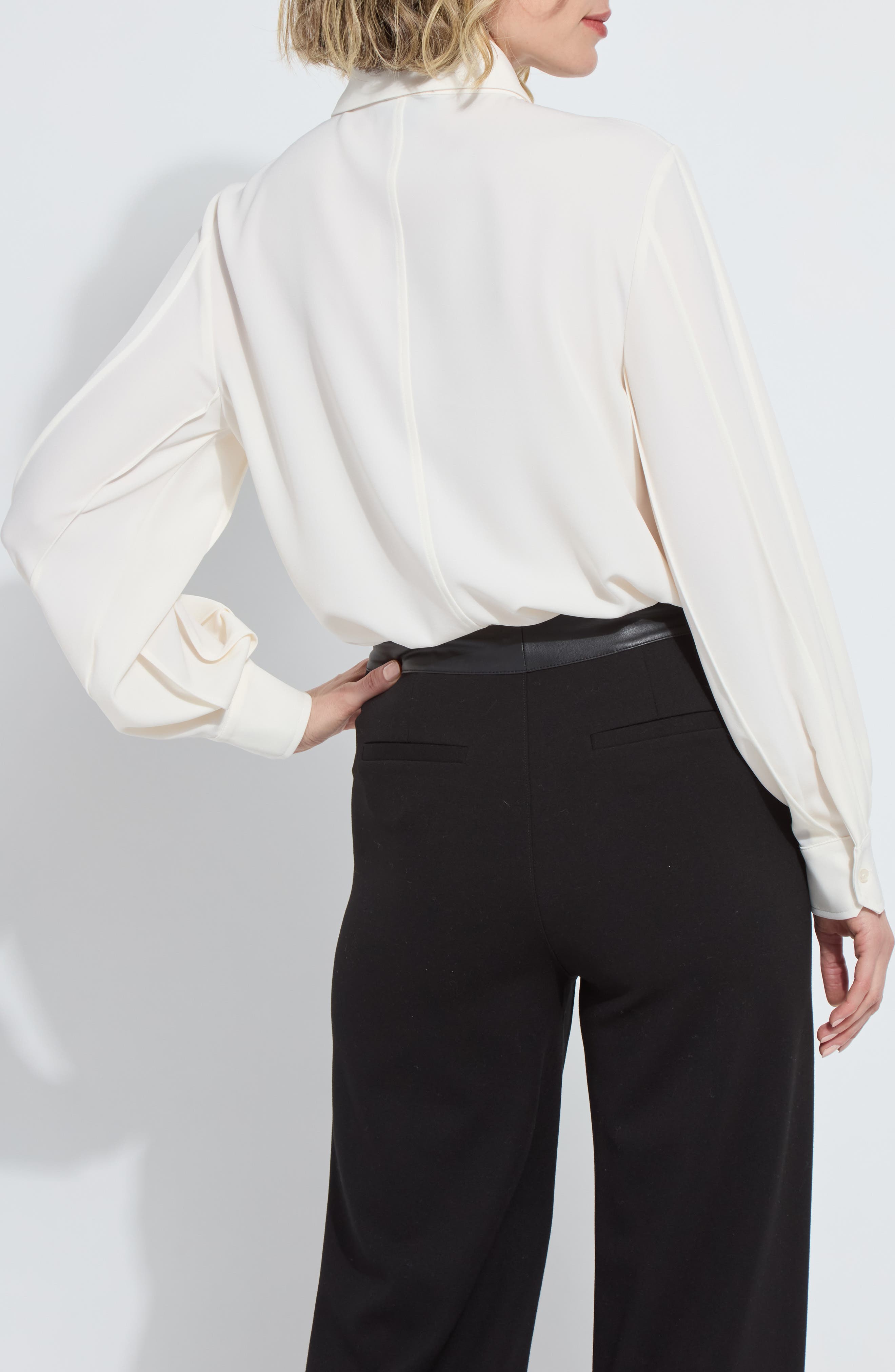 Ivette Pleated Balloon Sleeve Button-Up Shirt - image 2