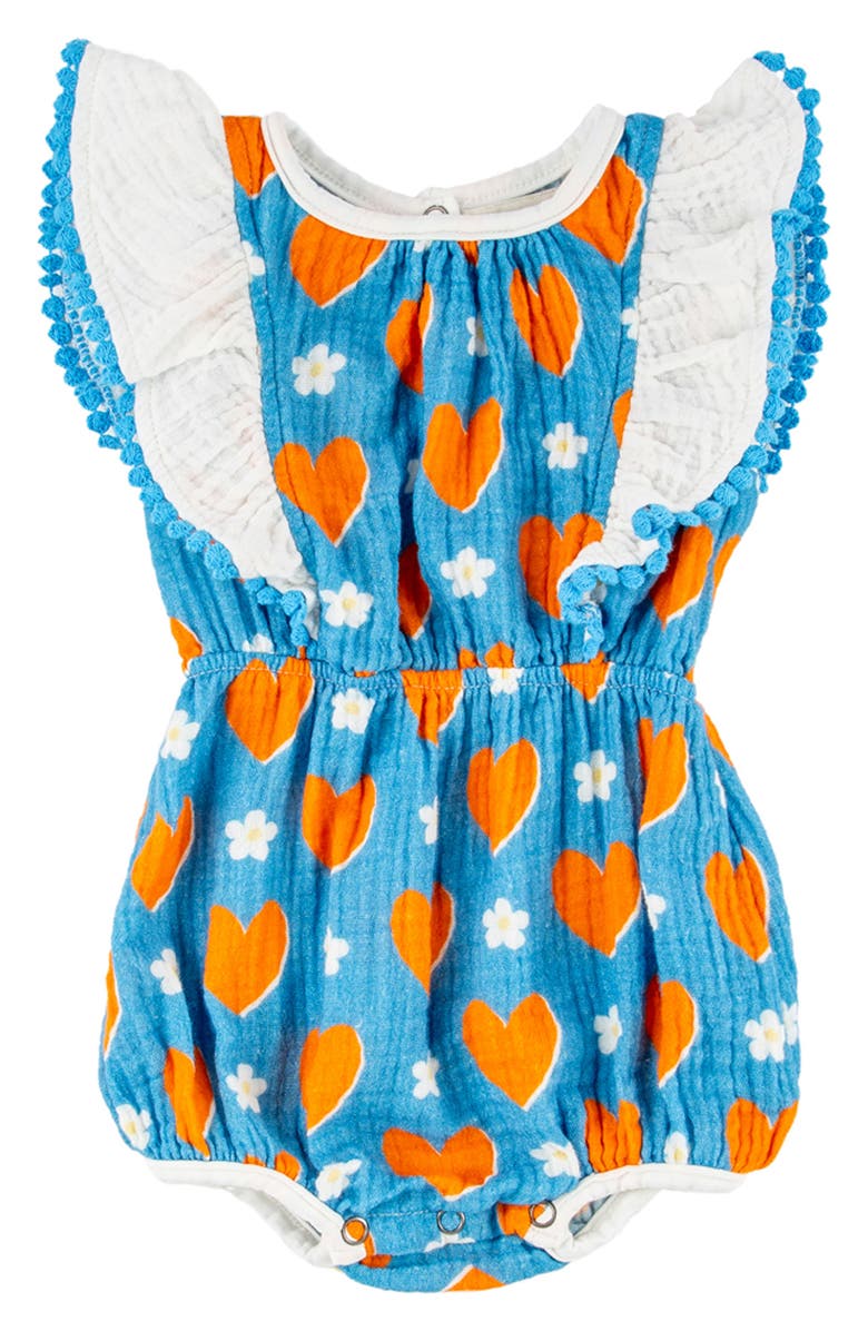 Miki Miette Isla Cotton Gauze Bubble Romper, Main, color, 