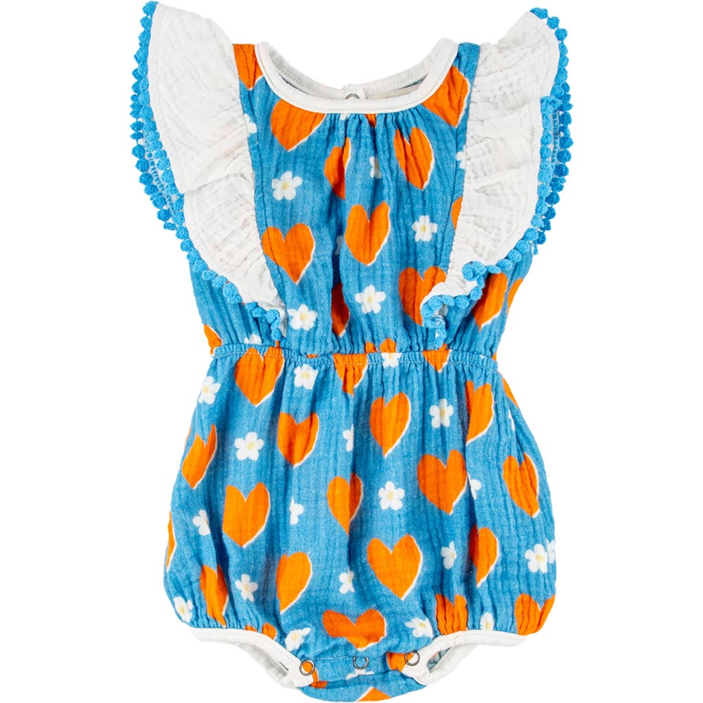 Miki Miette Isla Cotton Gauze Bubble Romper In Love Daisies