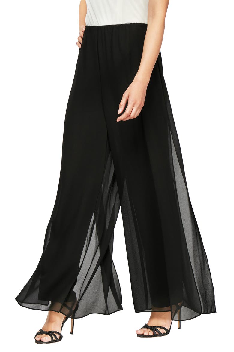 Gauzy Wide Leg Pants, Main, color, BLACK