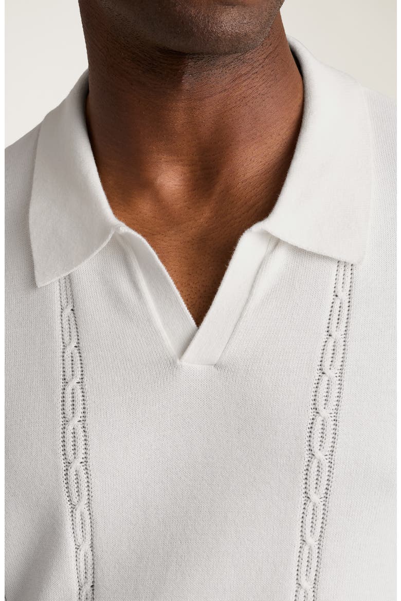 Hudson Cotton Polo Sweater, Alternate, color, SNOW