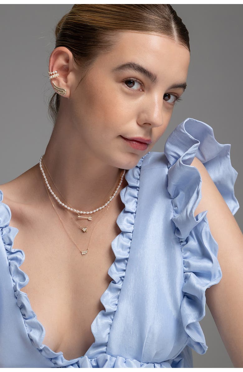 Adina Reyter Arrow Diamond Pavé Pendant Necklace, Alternate, color,