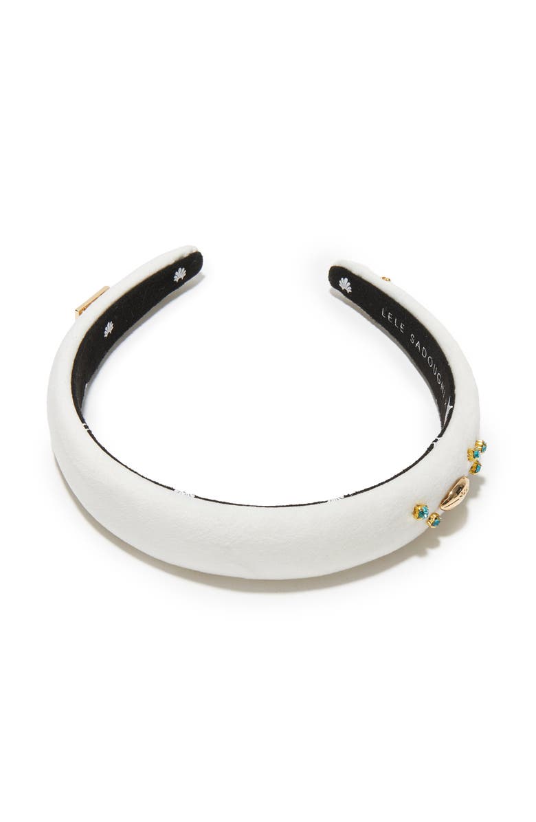 Lele Sadoughi Miami Dolphins Charlotte Headband, Alternate, color, Ivory 100