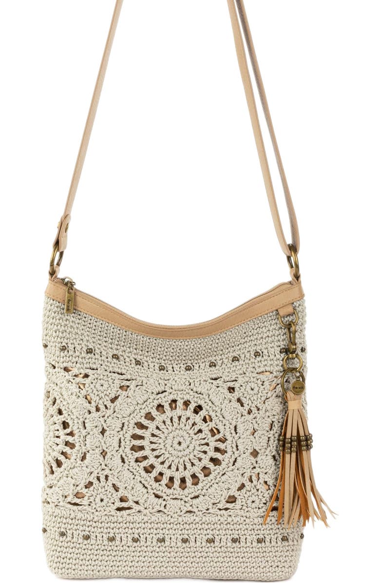 The Sak Lucia Crossbody Leather Bag, Alternate, color, Natural Medallion