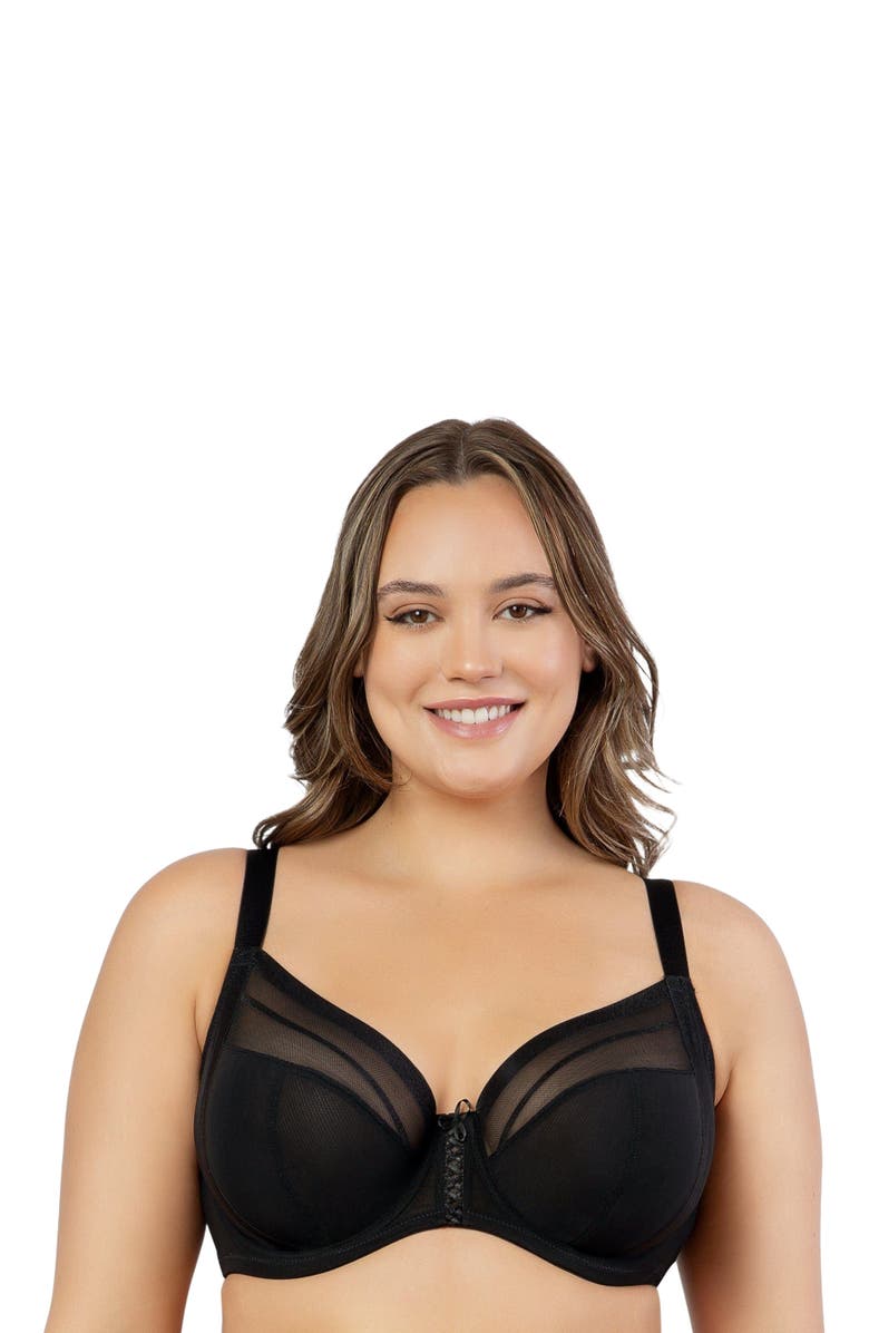 Parfait Shea Plunge Unlined Bra, Alternate, color, Black