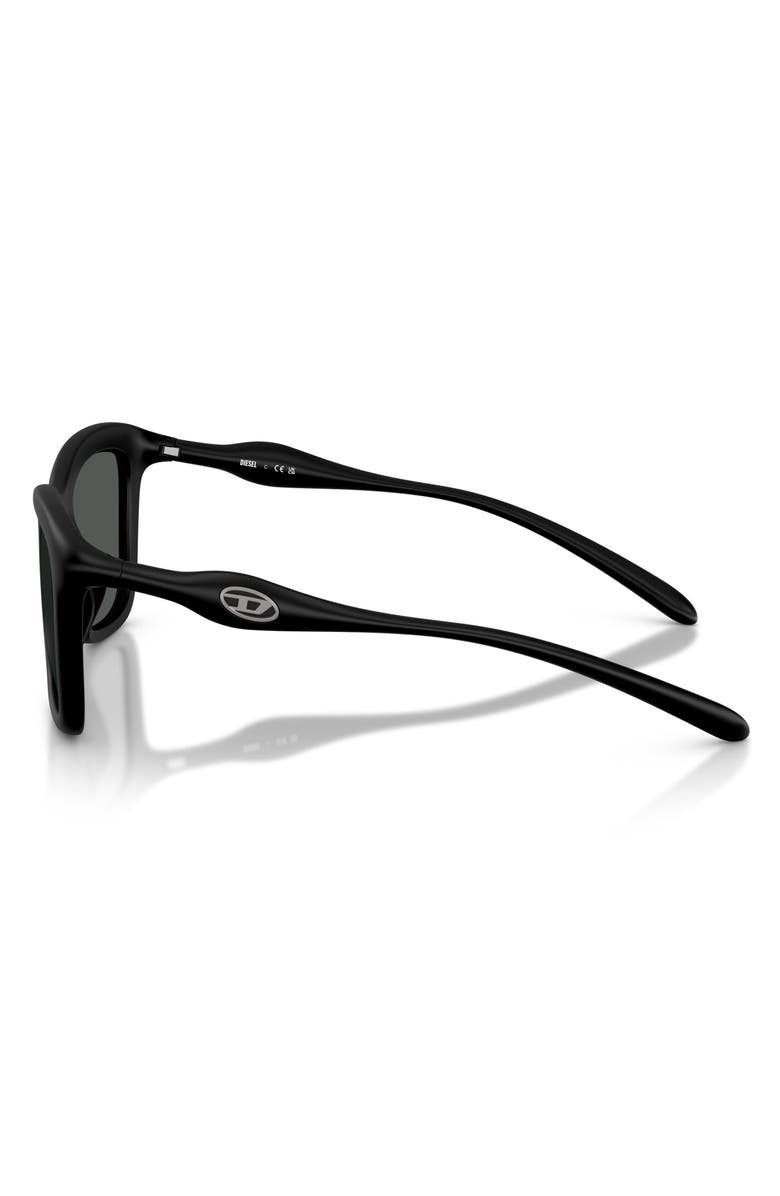 DIESEL<sup>®</sup> DL3008U 53mm Square Sunglasses, Alternate, color, Black Matte / Dark Grey