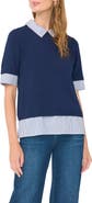 Vince Camuto Mixed Media Layered Sweater
