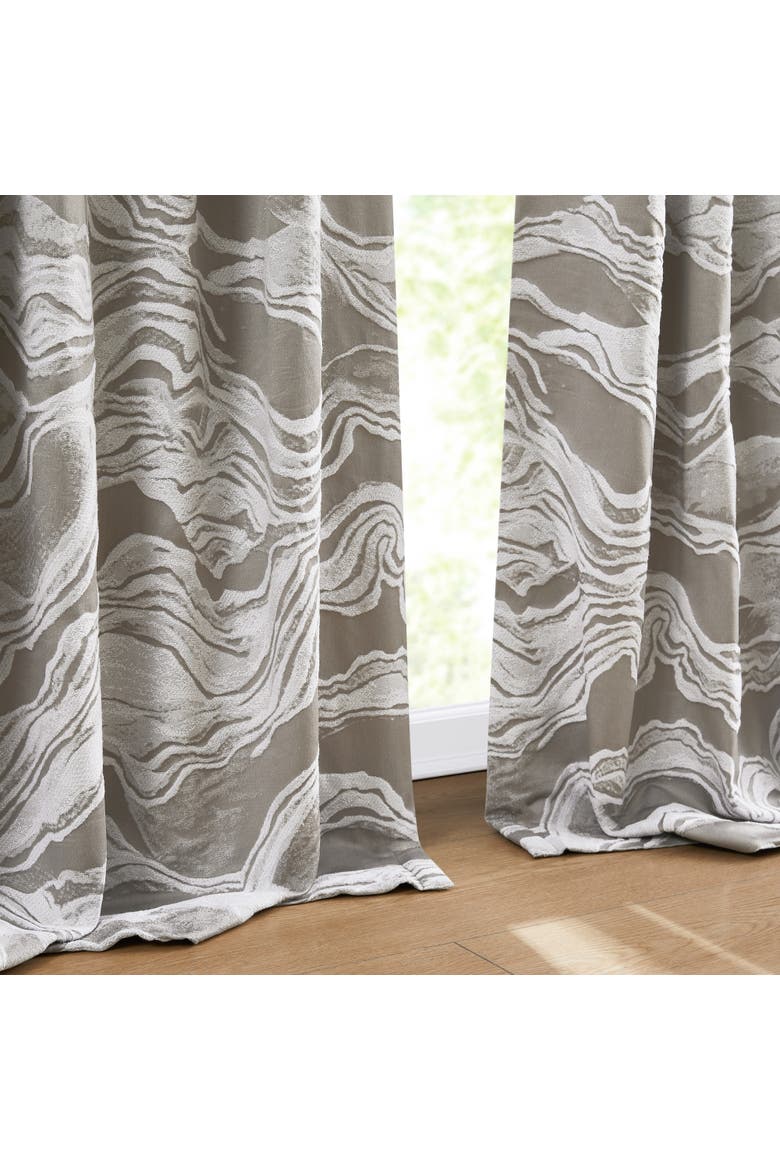 Cascade Wave Blackout Window Panel, Alternate, color, Gray/White