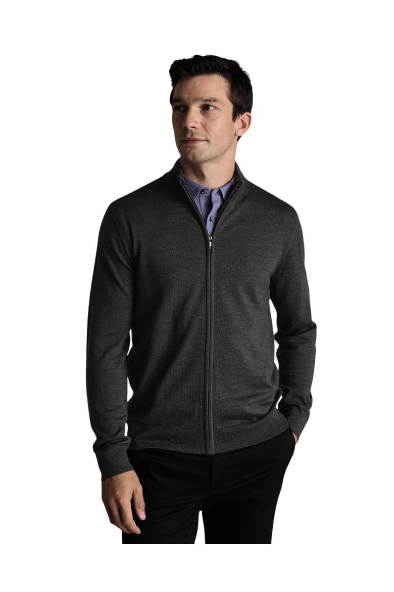 Pure Merino Full Zip Through Cardigan, Main, color, Grey
