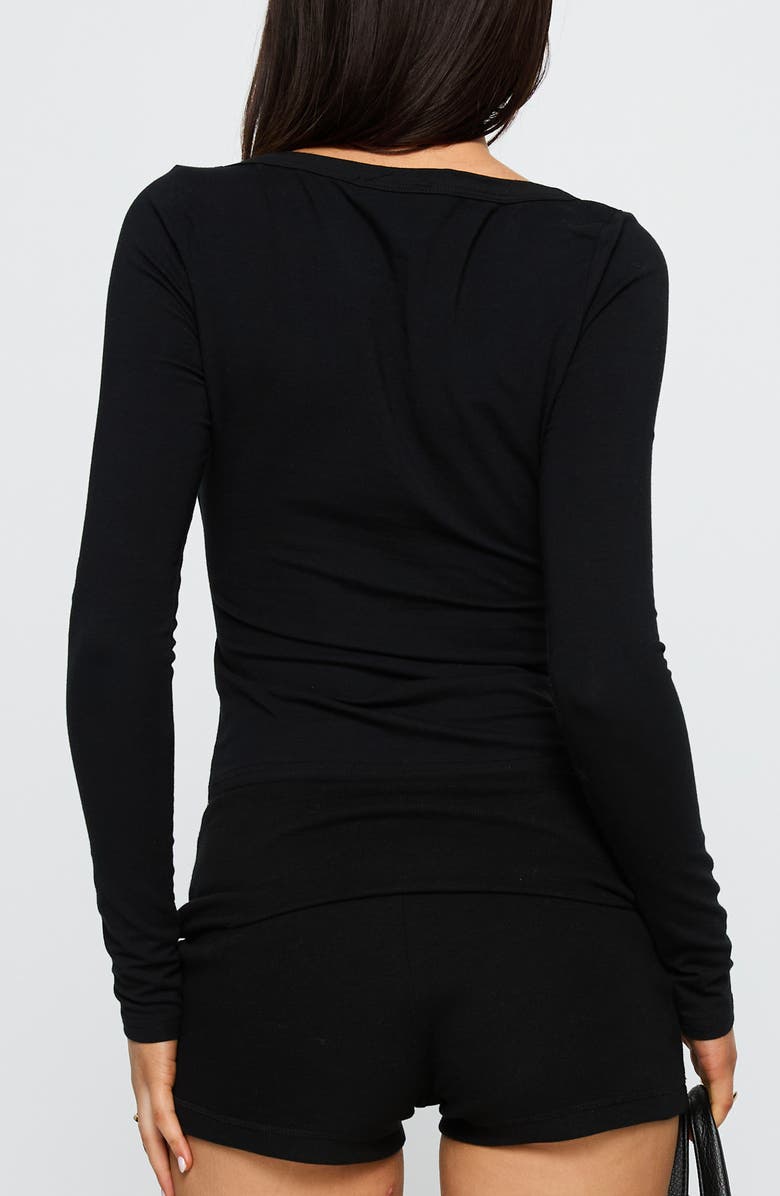 Princess Polly Count Me In Long Sleeve Top, Alternate, color, Black