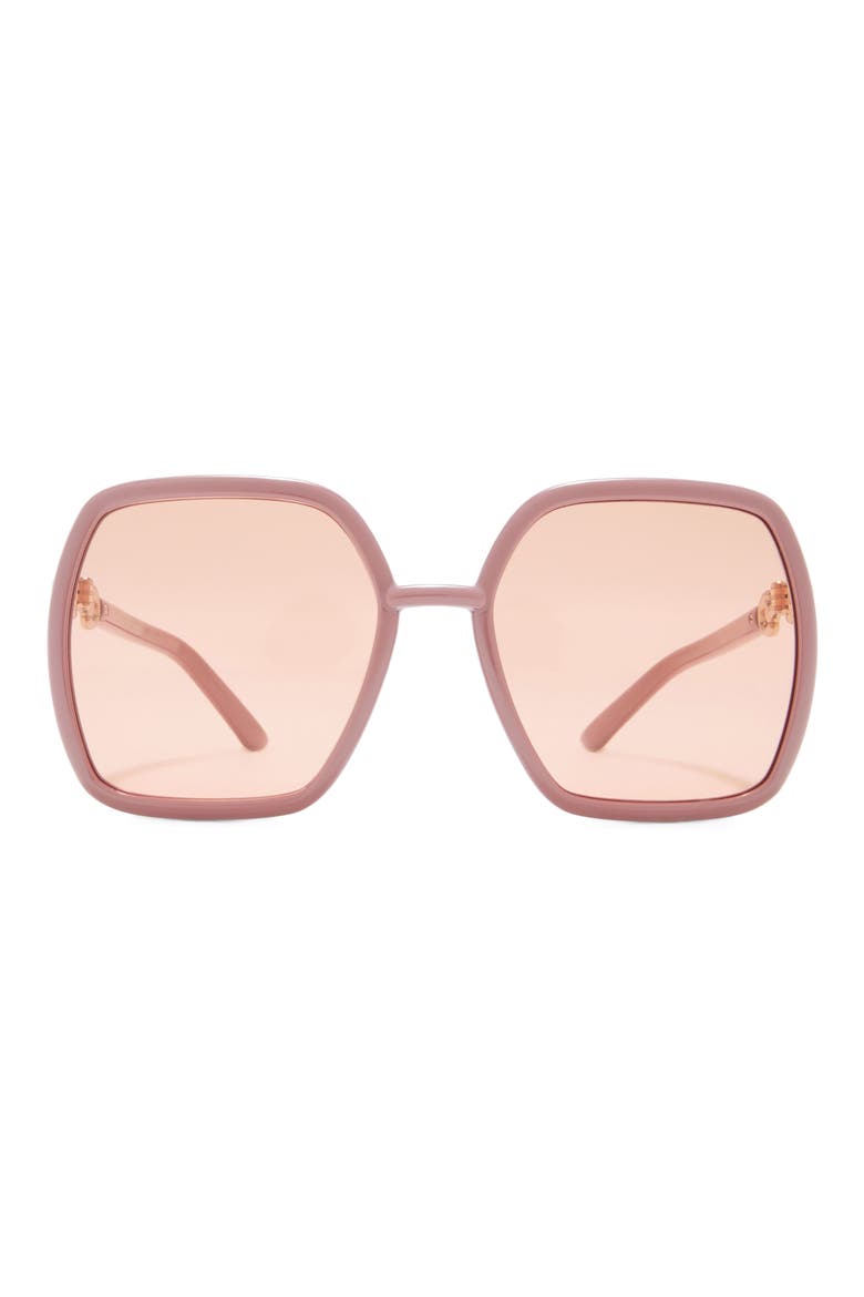 55mm Oversize Square Sunglasses, Main, color, PINK ORANGE