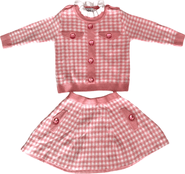 Lola + The Boys Gingham Gem Sweater Set
