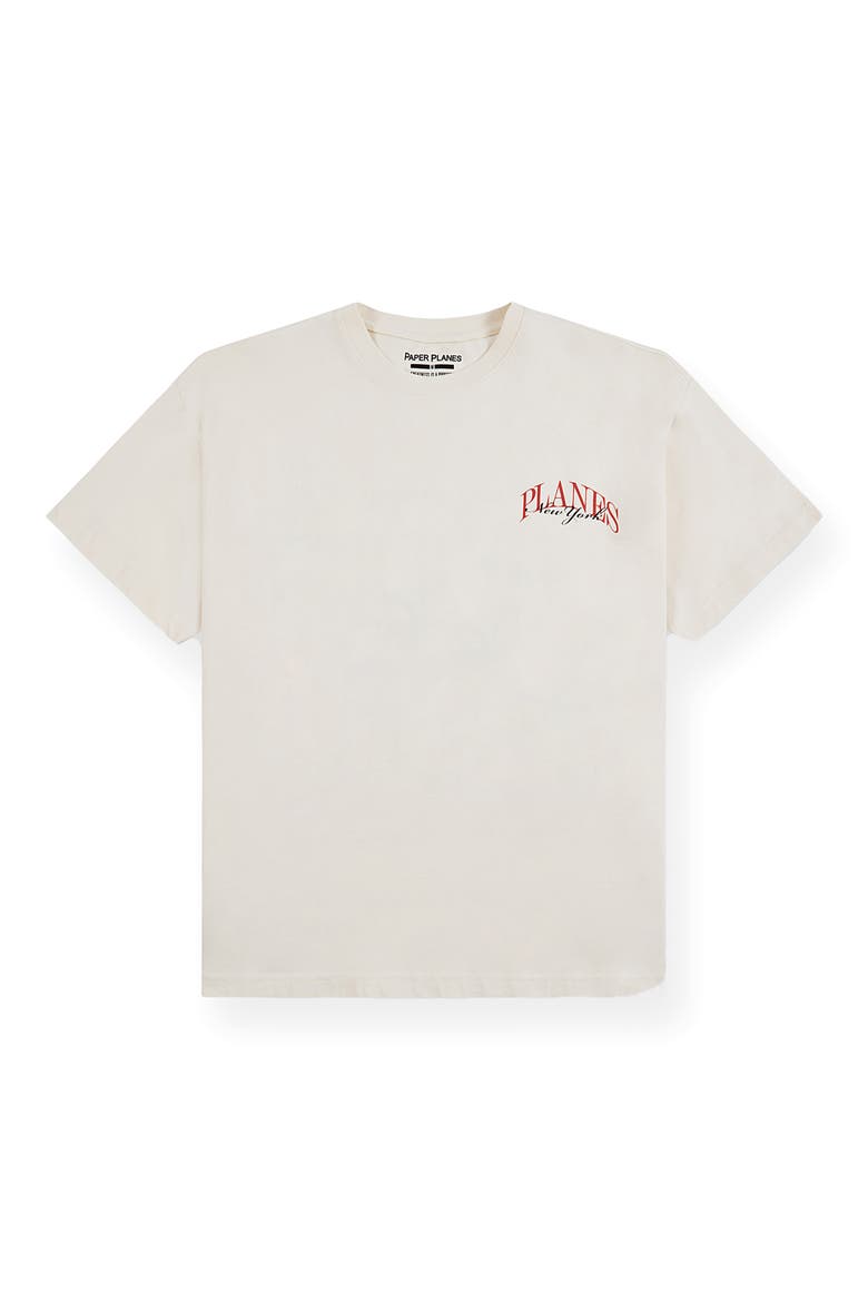 Planes NY Apple Cotton Graphic T-Shirt, Main, color, EGGSHELL
