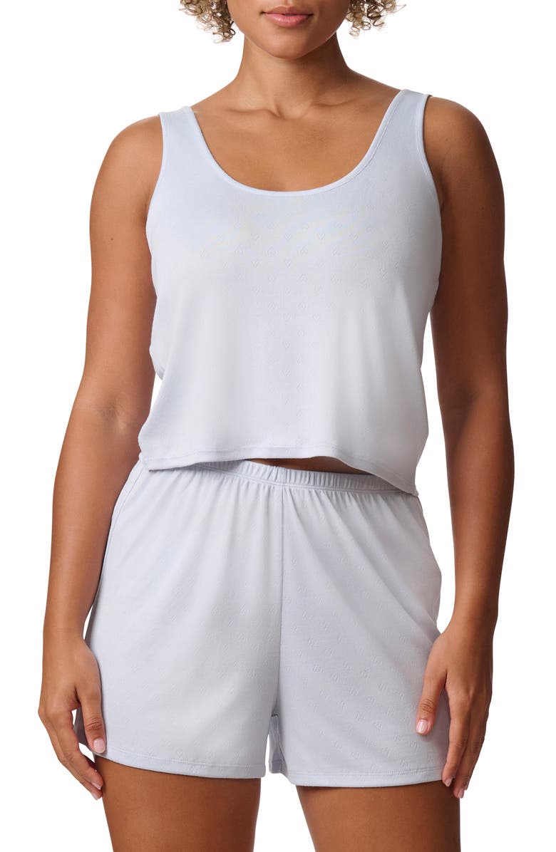 Splendid Heart Pointelle Boxer Pajamas, Main, color, Xenon Blue