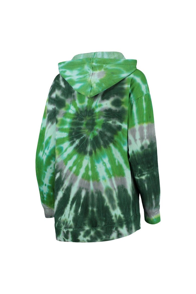Women's Colosseum Green Michigan State Spartans Slow Ride Spiral Tie-Dye Oversized Pullover Hoodie, Alternate, color, Green