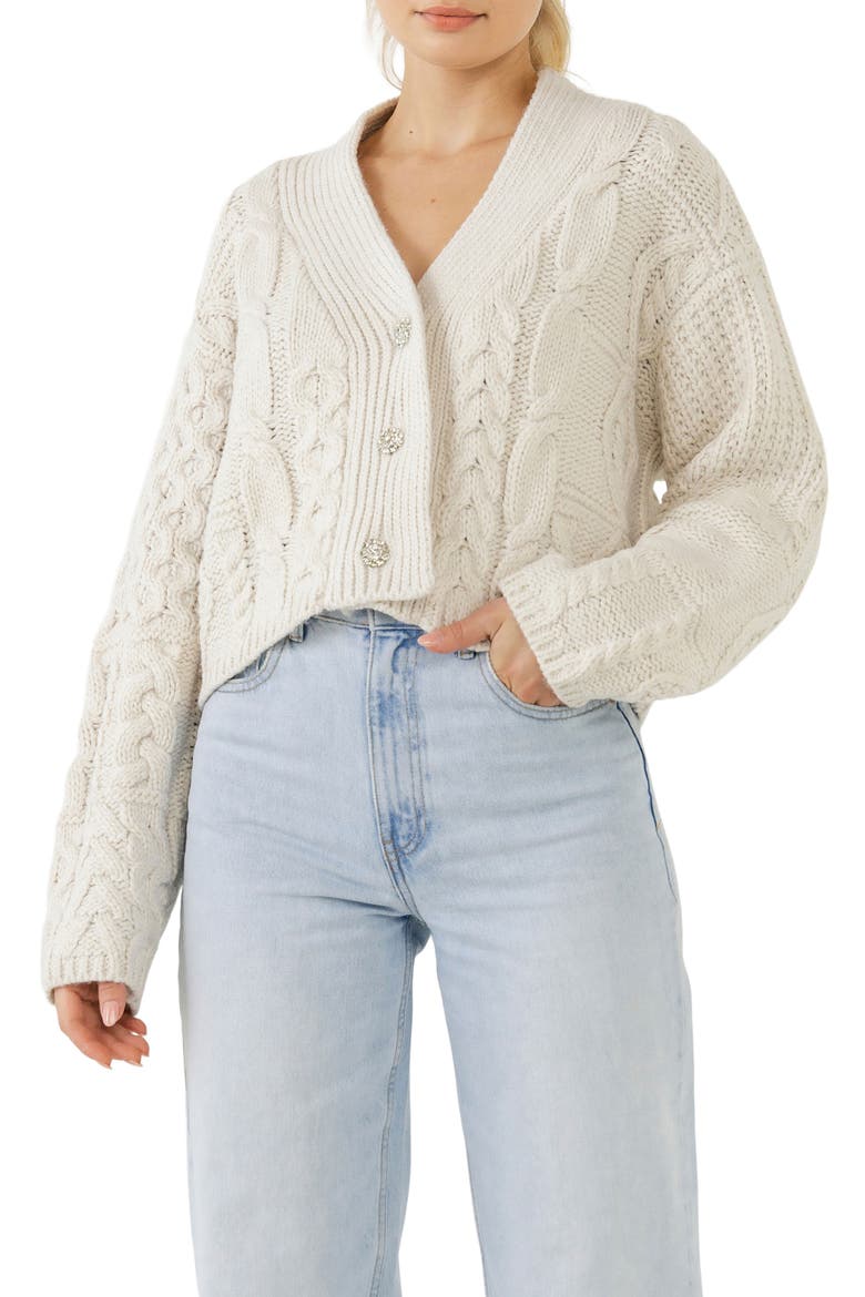 Button-Up Cardigan, Main, color, CREAM