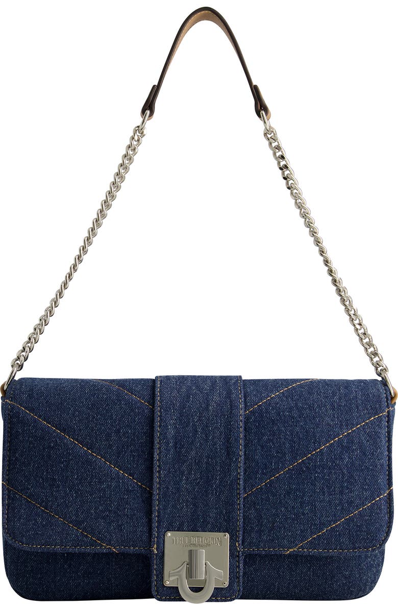 True Religion Denim Silver Hardware Flap, Main, color,