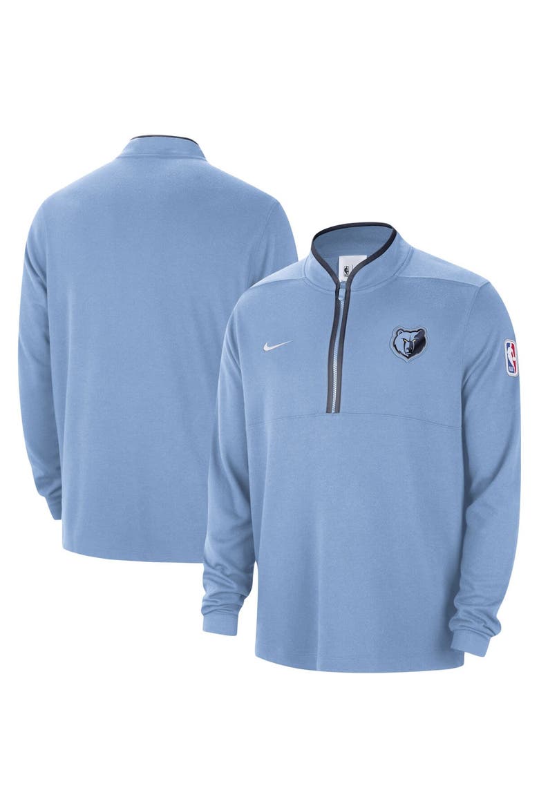 Men's Nike Light Blue Memphis Grizzlies Authentic Performance Half-Zip Jacket, Alternate, color, Light Blue