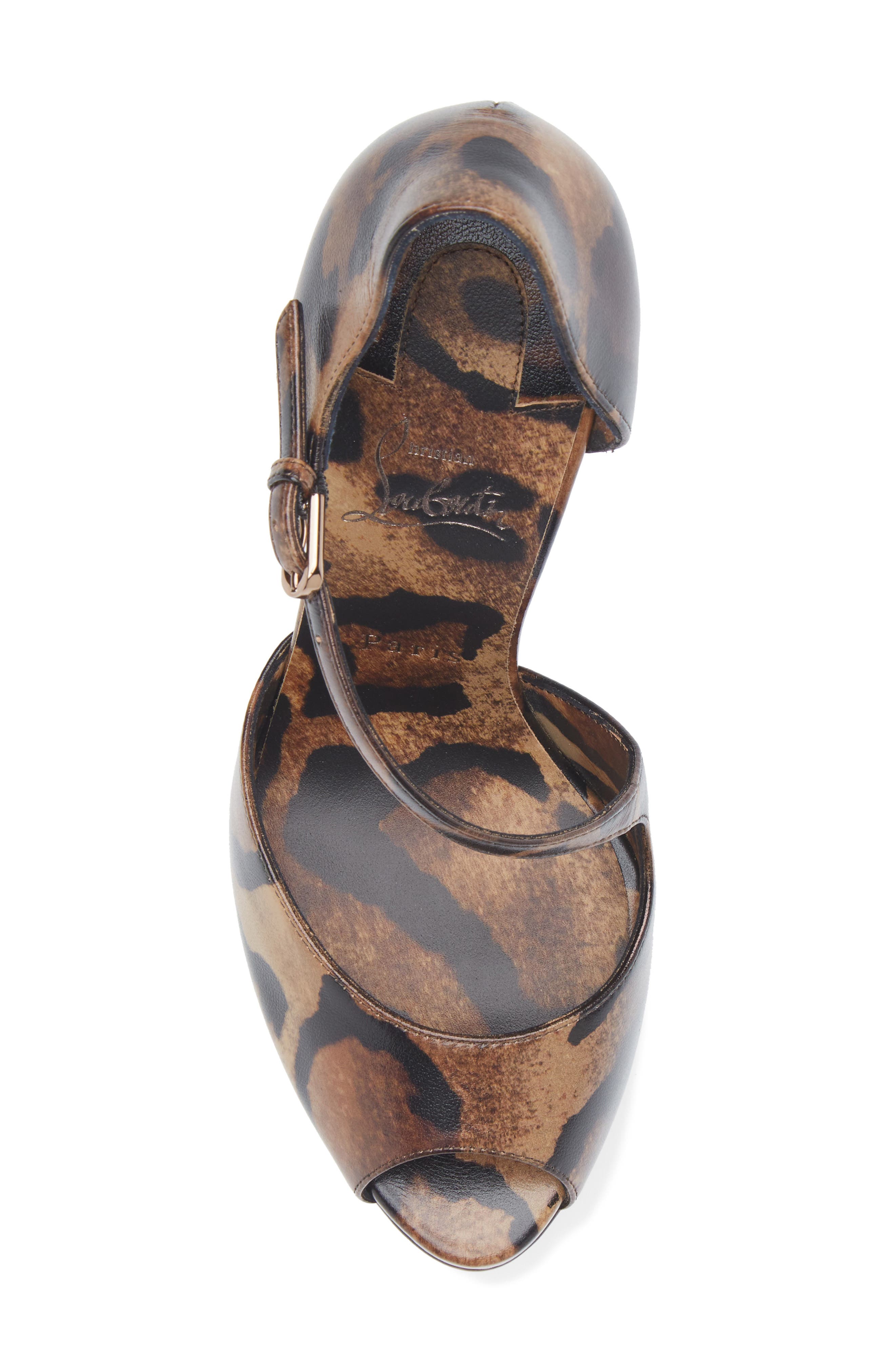 Christian Louboutin Miss Zigourata Alta Platform Peep Toe Sandal, Alternate, color, Brown