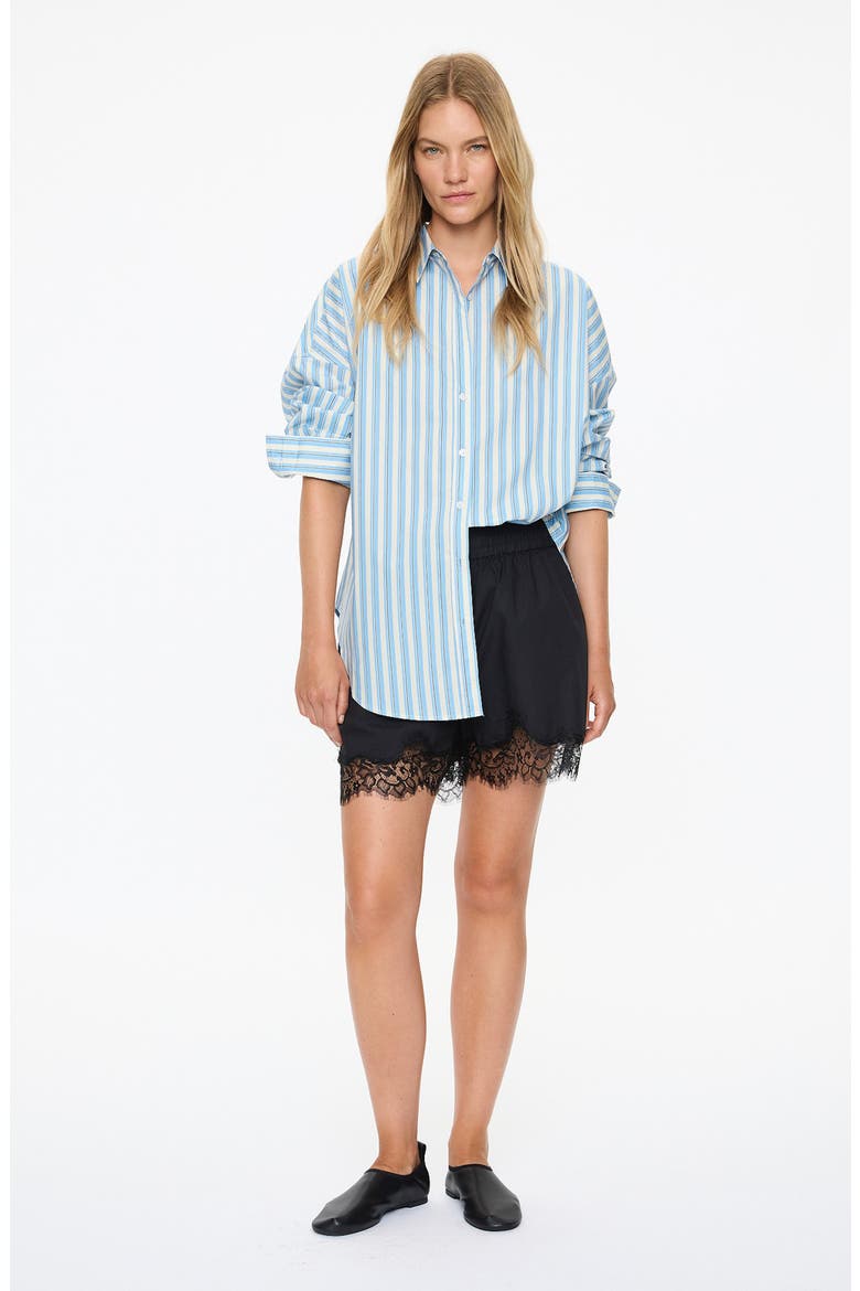 Lumi Lace Trim Shorts, Alternate, color, BLACK