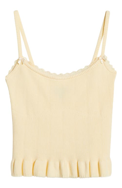 Pacsun Jennie Ruffle Sweater Tank In Vanilla Custard