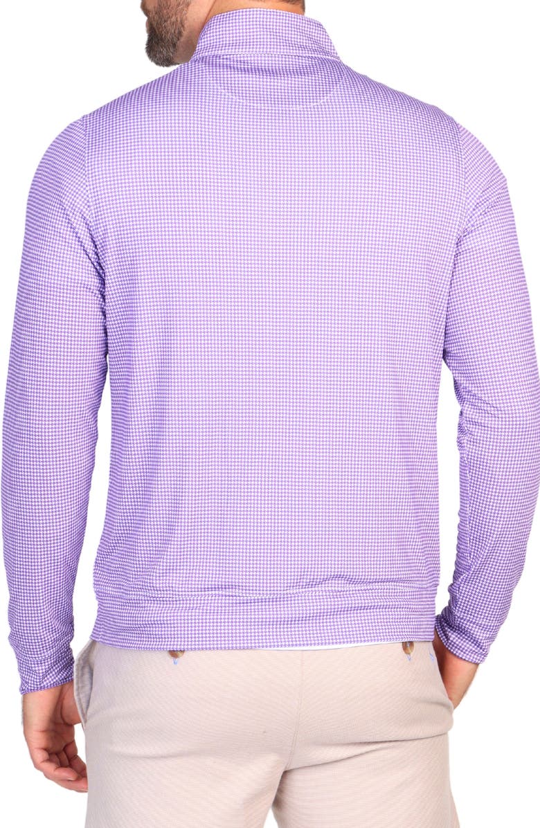 TailorByrd Houndstooth Print Quarter Zip Performance Pullover, Alternate, color, Purple